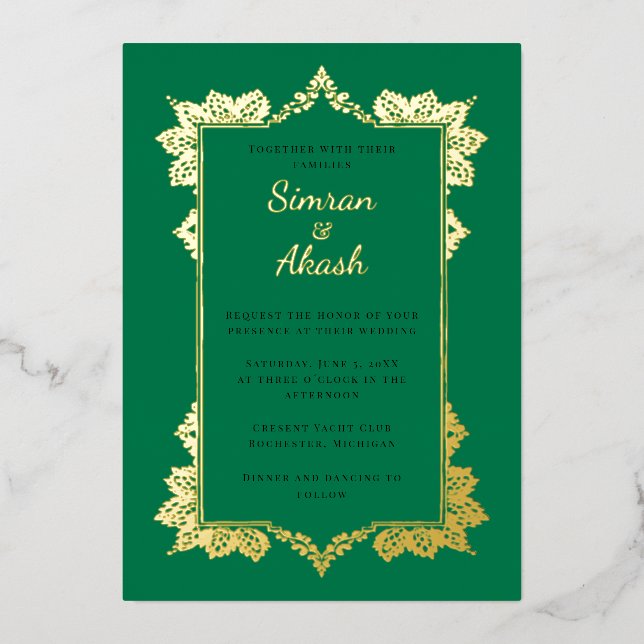 Elegant emerald green indian wedding (Front)