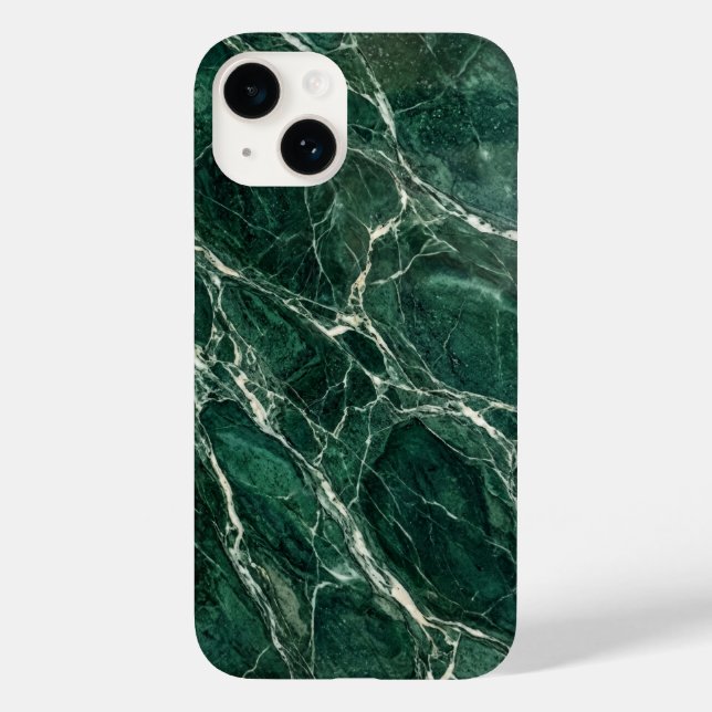 Elegant Emerald Green Marble Texture iPhone Case (Back)