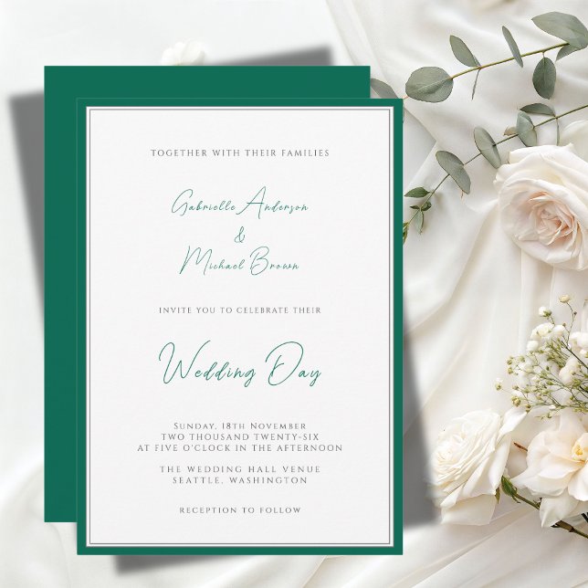 Elegant Emerald Green Minimalist  Invitation (Creator Uploaded)
