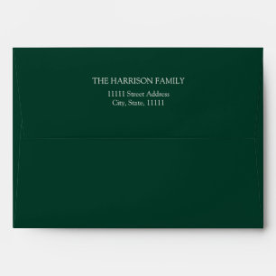 Elegant Emerald Green Minimalist Return Address Envelope