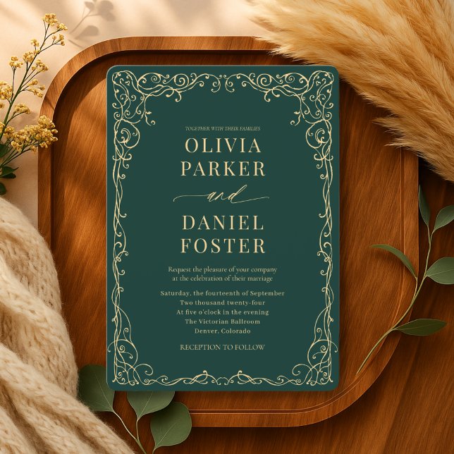 Elegant Emerald Green Minimalist Wedding Invitation (Creator Uploaded)