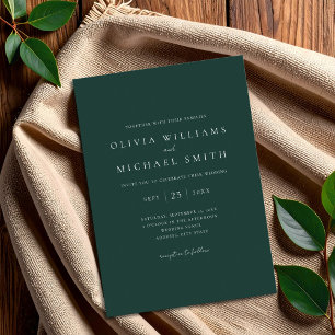 Elegant Emerald Green Minimalist Wedding Invitation