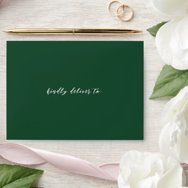 Elegant Emerald Green Modern Wedding Envelope (Wedding)