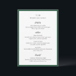 Elegant Emerald Green Monogram Modern Wedding Menu<br><div class="desc">Modern wedding menus featuring a clean design with serif and script fonts.</div>