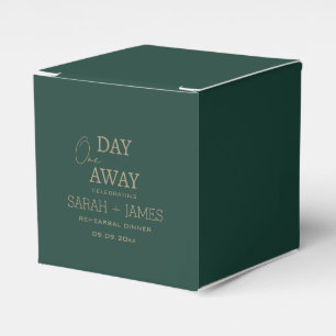 Elegant Emerald Green One Day Away Wedding Party Favour Box