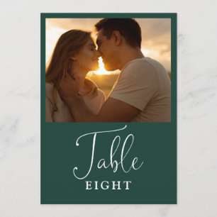 Elegant Emerald Green Photo Table Number