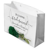 Elegant Emerald Green Rose Posh Bridesmaid Wedding
