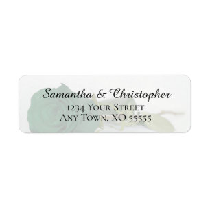 Elegant Emerald Green Rose Wedding Return Address Label