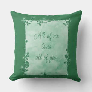 Elegant Emerald Green Sparkle Frame Valentine Cushion