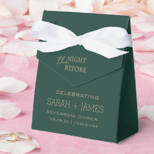 Elegant Emerald Green the Night Before Wedding Favour Box