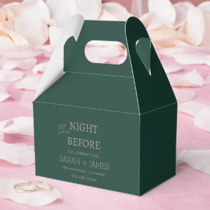 Elegant Emerald Green the Night Before Wedding Favour Box