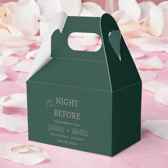 Elegant Emerald Green the Night Before Wedding  Favour Box (Wedding)