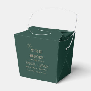 Elegant Emerald Green the Night Before Wedding Favour Box