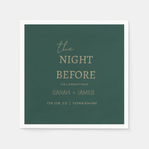 Elegant Emerald Green the Night Before Wedding Napkin
