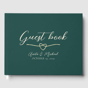 Elegant Emerald Green Wedding Guest Book