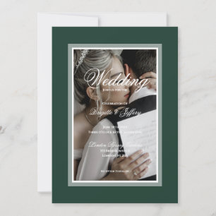 Elegant Emerald Green Wedding Save The Date  Invitation