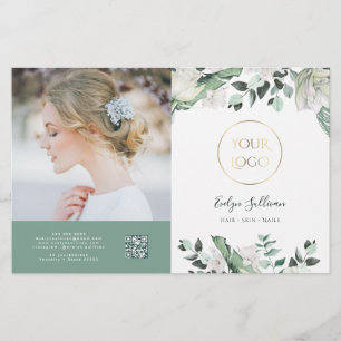 elegant emerald greenery bifold brochure