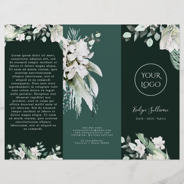 elegant emerald greenery brochure (Front)