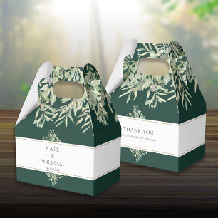 Elegant Emerald Greenery Wedding Favour Box