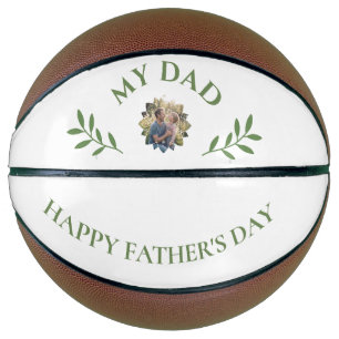 Elegant Emerald Ivy Father's Day Custom Photo Basketball