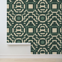 Elegant Emerald Labyrinth: Modern Geometric
