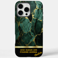 Elegant emerald marble with golden veining details