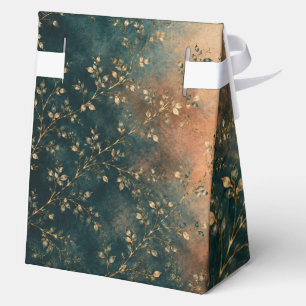 Elegant Emerald & Rust Gold Botanical Wedding Favo Favour Box