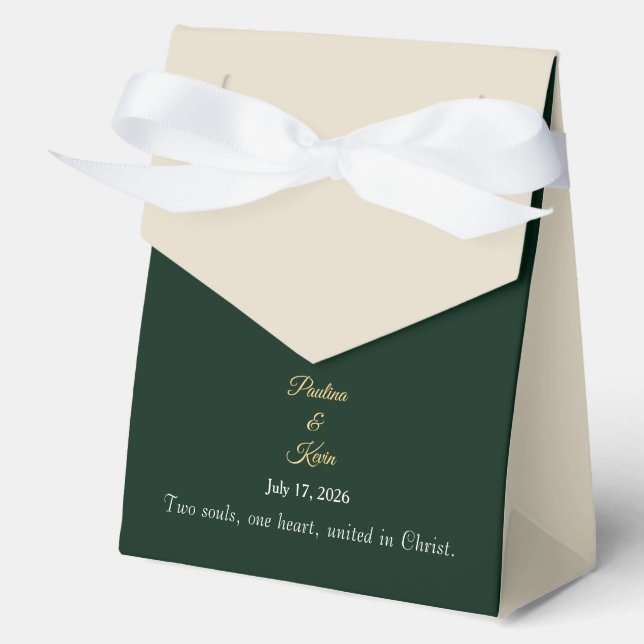 Elegant Emerald Wedding Favor Favour Box (Front)