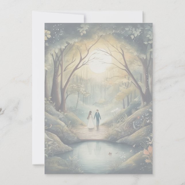 Elegant Enchanted Forest Celebration invitation  (Back)