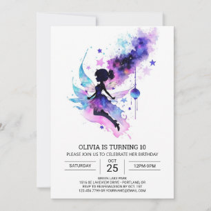 Elegant Enchanted Forest Fairy Birthday Invitation