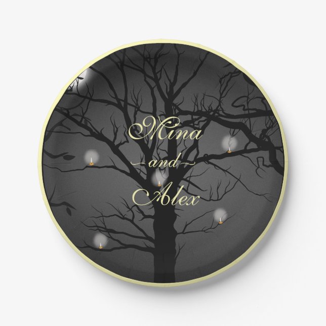 Elegant Enchanted Forest Gothic  Paper Plate (Front)