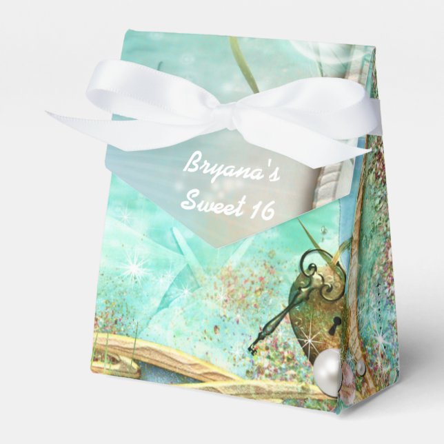 Elegant Enchanted Sea Beach Tropical Favour Boxes (Front Side)