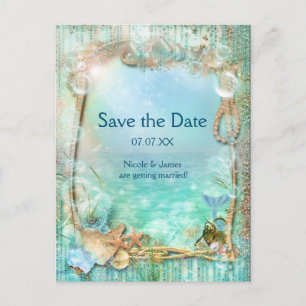 Elegant Enchanted Sea Save The Date Postcard