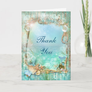 Elegant Enchanted Under The Sea Beach Fold Card