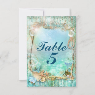 Elegant Enchanted Under The Sea Beach Table Number
