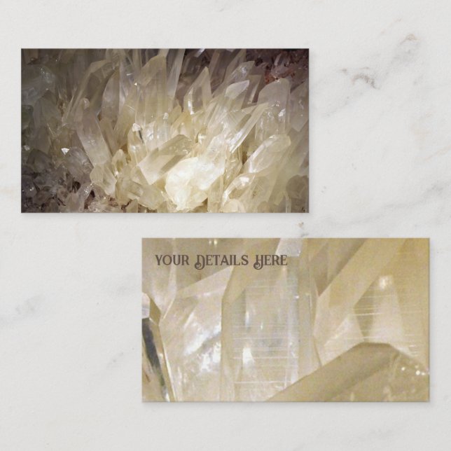 Elegant Energy Graphic Clear Quartz Business Card (Front/Back)