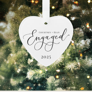 Elegant Engaged Custom Christmas Ornament