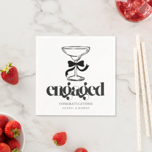 Elegant Engaged Engagement Party Napkins