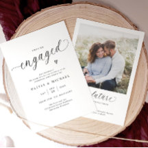 Elegant Engaged Modern Script Engagement Party