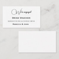 Elegant Engaged Party Drink Voucher Enclosure Card