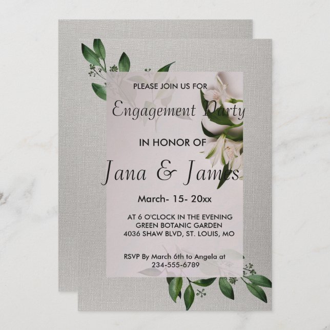 Elegant Engagement Invitation (Front/Back)