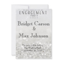Elegant Engagement Party Invitation//Silver