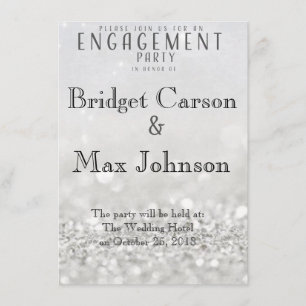 Elegant Engagement Party Invitation//Silver Invitation