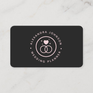 Elegant Engagement Ring Logo Wedding Event Planner Business Card