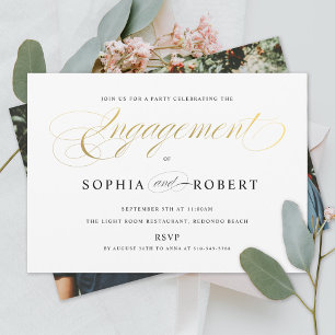 Elegant Engagement Shower by Mail Couples Invitation