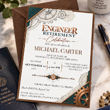 Elegant Engineer Retirement Teal  Celebration