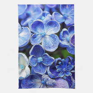 elegant english country garden blue purple lilac tea towel