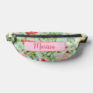 Elegant English Country Wildflower Personalised Bum Bags