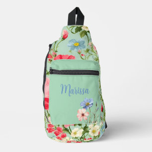 Elegant English Country Wildflower Sling Bag