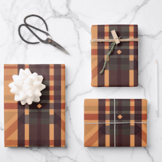 Elegant English Plaid: A Sophisticated Folk Look Wrapping Paper Sheet